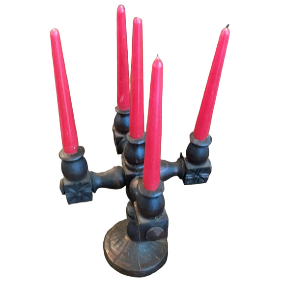 Vintage Other - 🔥  Vintage Spanish 4-Arm Carved Wood Candelabra